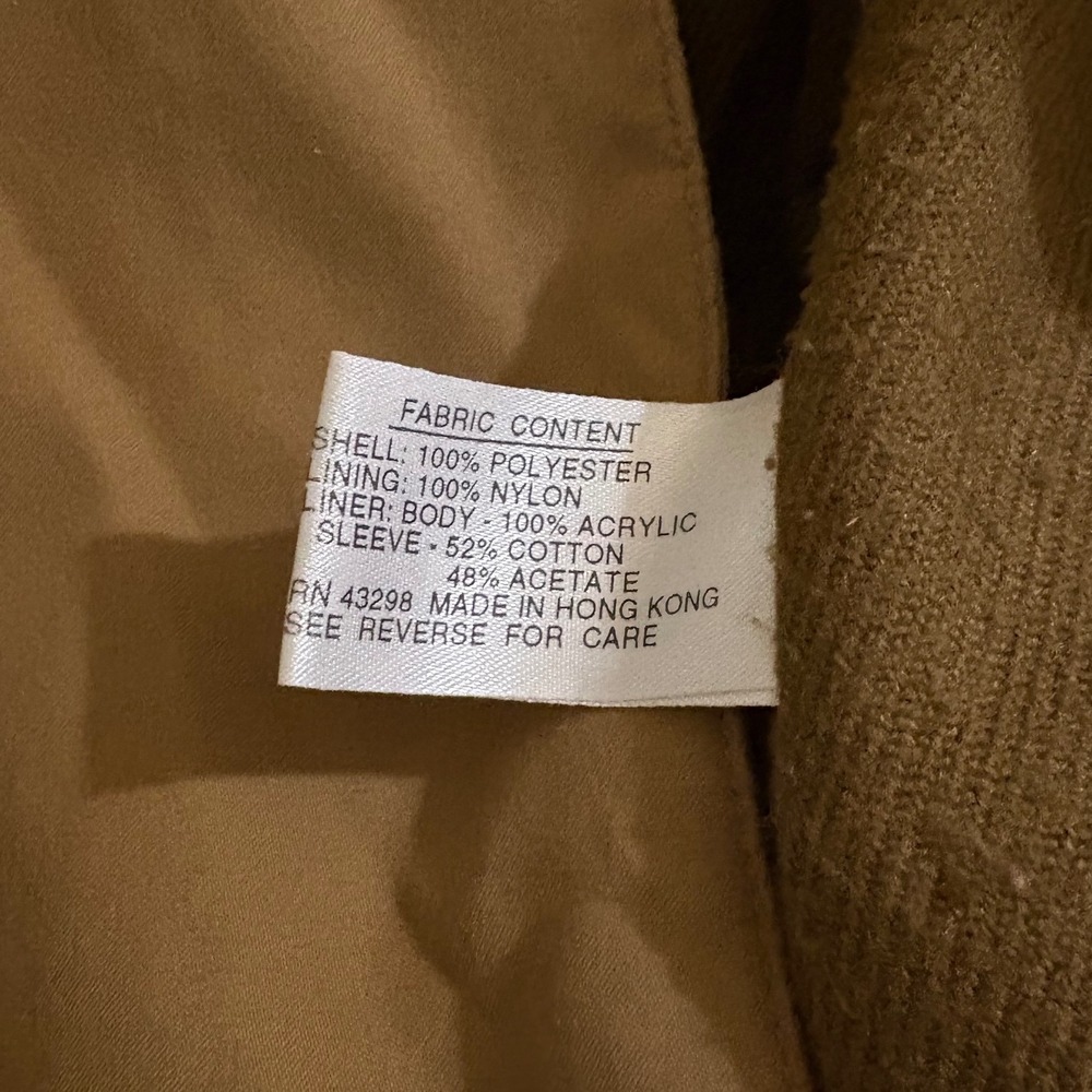 Gallery Trench Coat Removable Hood Classic Rain Coat Button Front Size 12 Medium - Picture 9 of 16